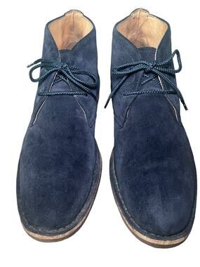 H. S. TRASK CHUKKA BOOT MEN'S SIZE 10M SUEDE LEATHER NAVY BLUE SHOES BOOTS